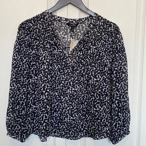 Black and white sheer Banana Republic top